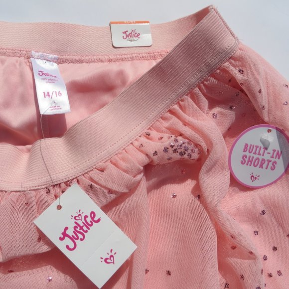 Justice Skirt TU-TU build shorts 14/16 Peach NEW - Picture 4 of 8